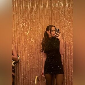 Zara Black Sequin Mini Dress